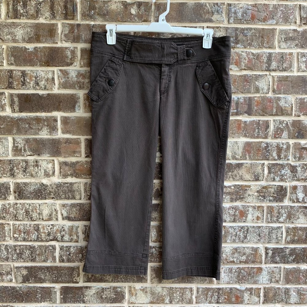 Cropped Capri Pants Brown Medium